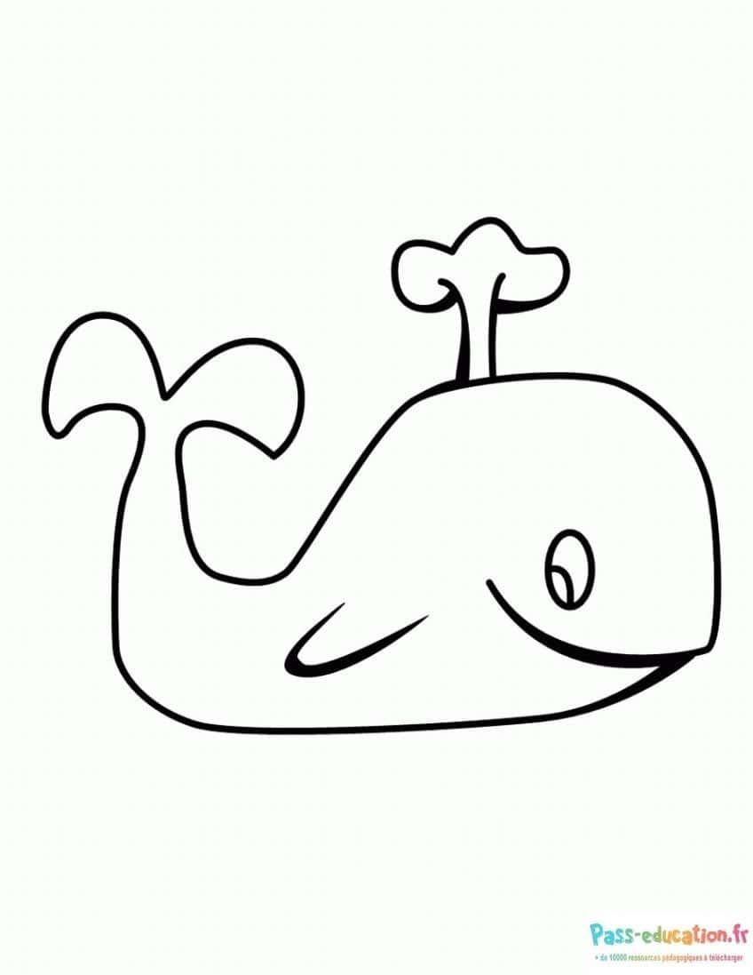Coloriage Baleine joyeuse à imprimer et colorier