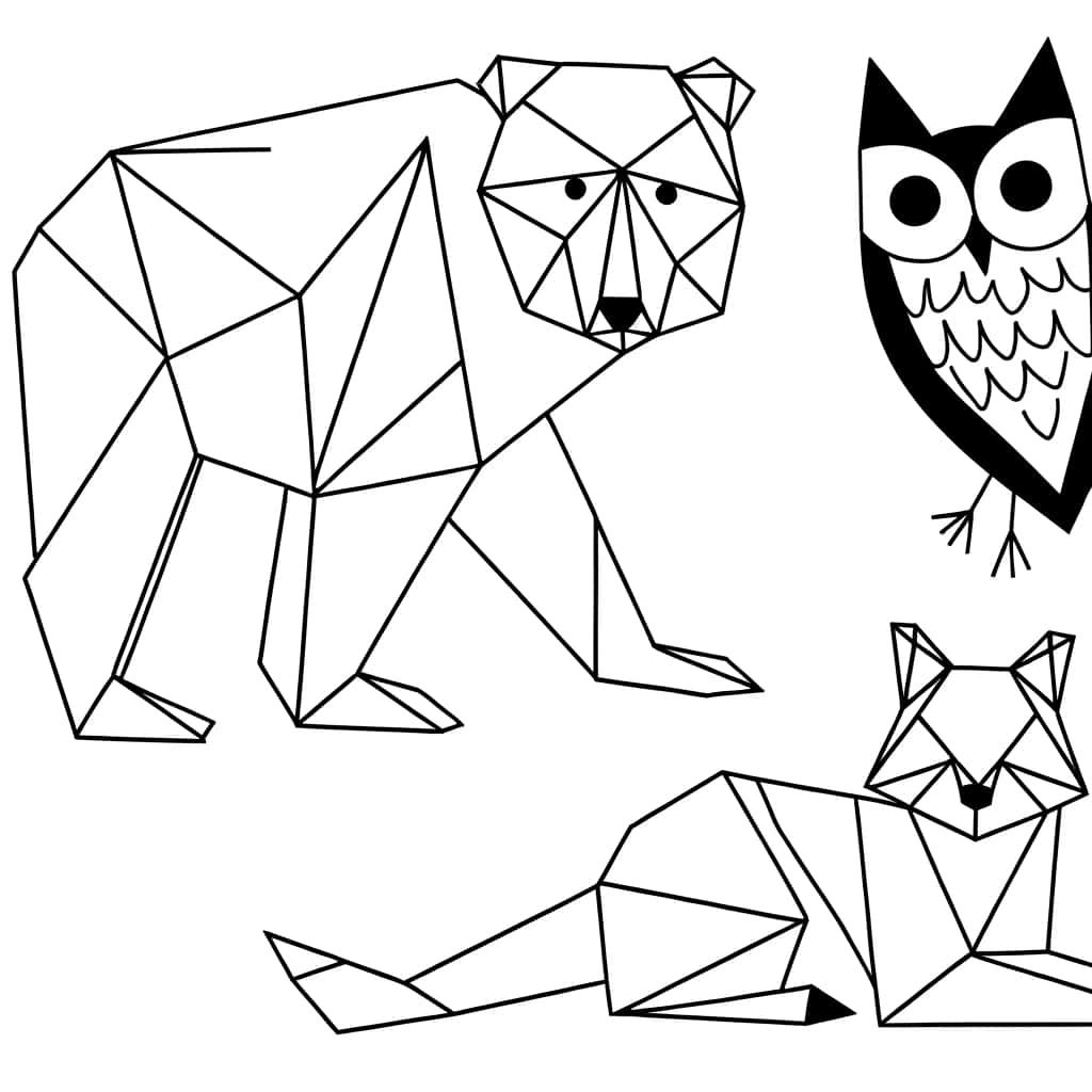 Coloriage Animaux géométriques à imprimer et colorier