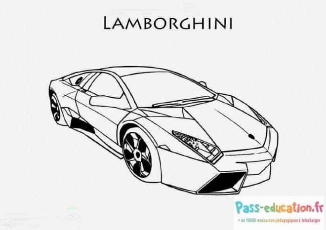 Coloriage Lamborghini stylisée à imprimer et colorier