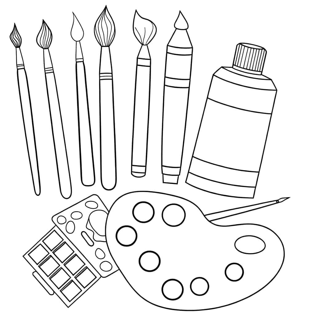 Coloriage Matériel d'Artiste à imprimer et colorier
