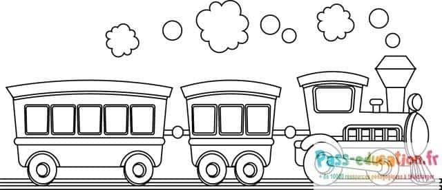 Coloriage Train pour enfants à imprimer et colorier