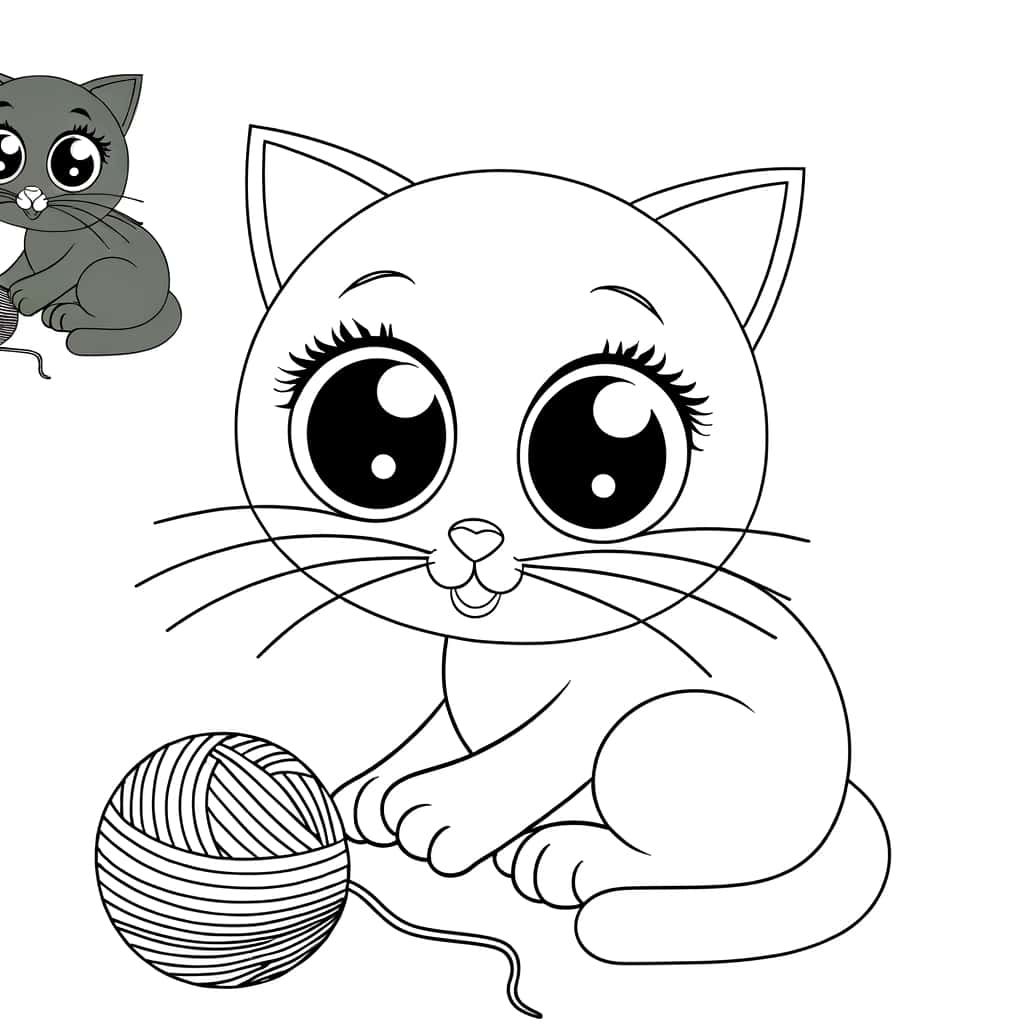 Coloriage Chaton mignon à imprimer et colorier