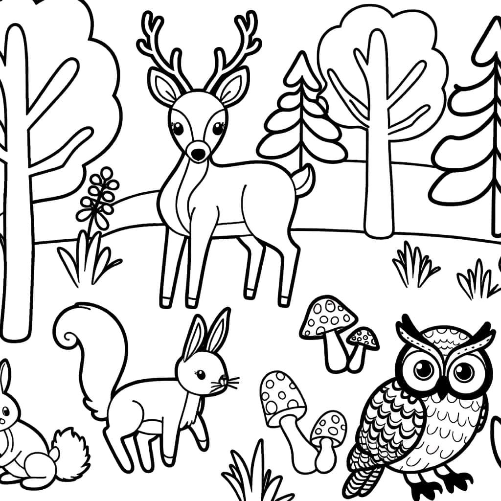 Coloriage Animaux de la forêt à imprimer et colorier