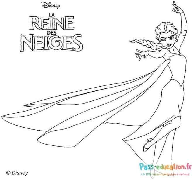 Coloriage Reine des Neiges à imprimer et colorier