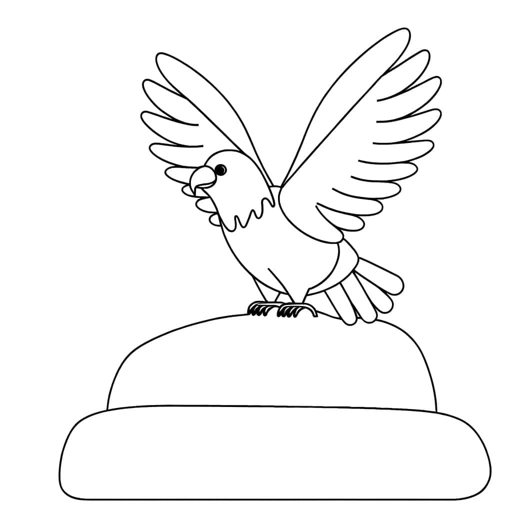 Coloriage Aigle en vol à imprimer et colorier