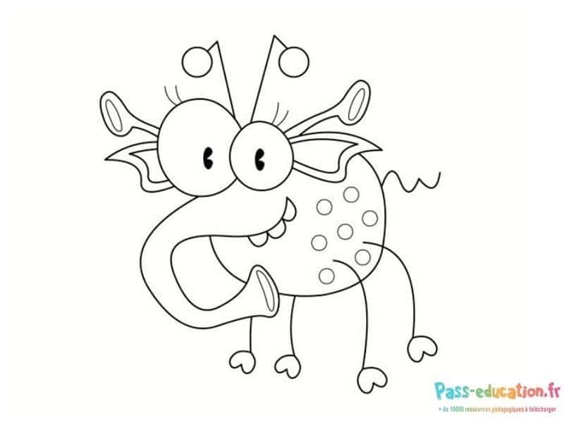 Coloriage Monstre rigolo à imprimer et colorier