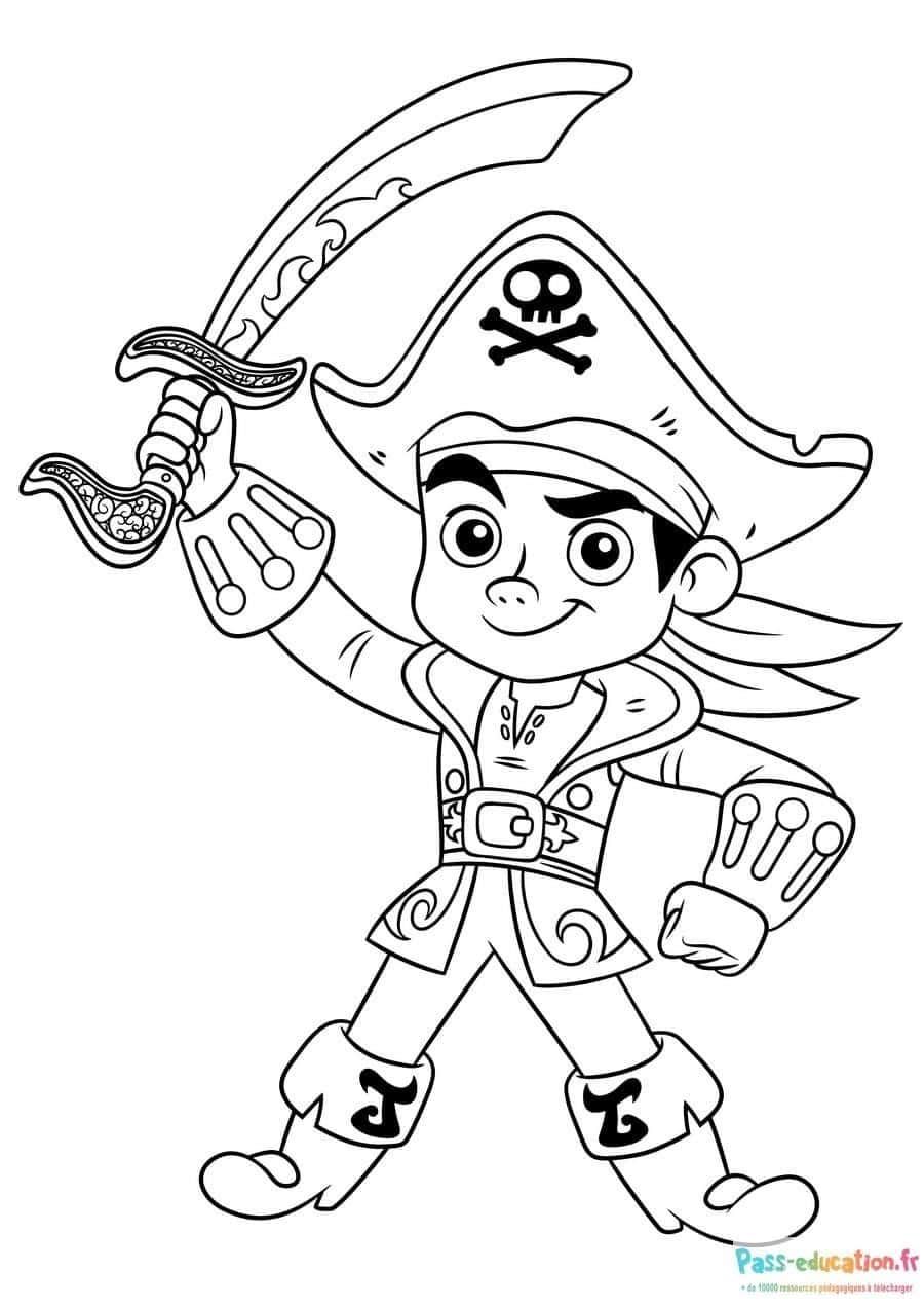 Coloriage Petit pirate à imprimer et colorier
