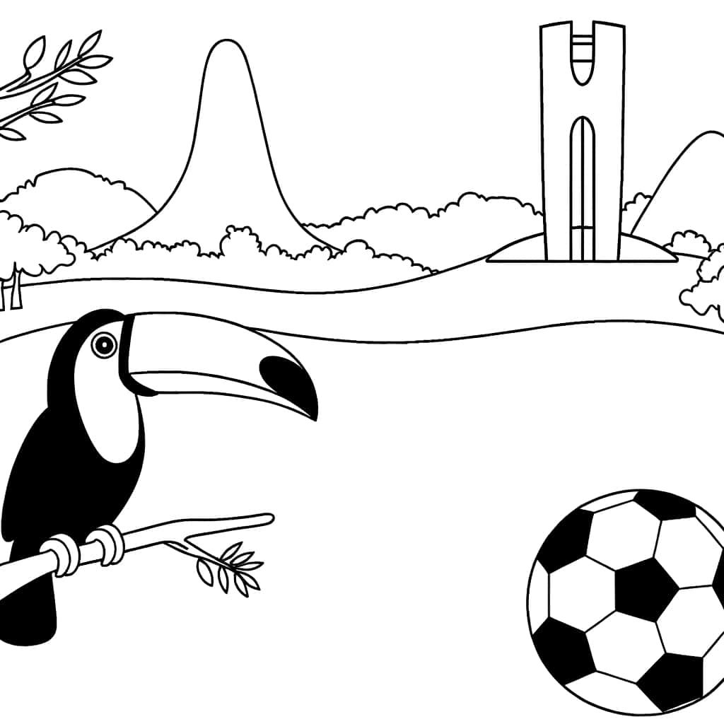 Coloriage Brésil tropical à imprimer et colorier