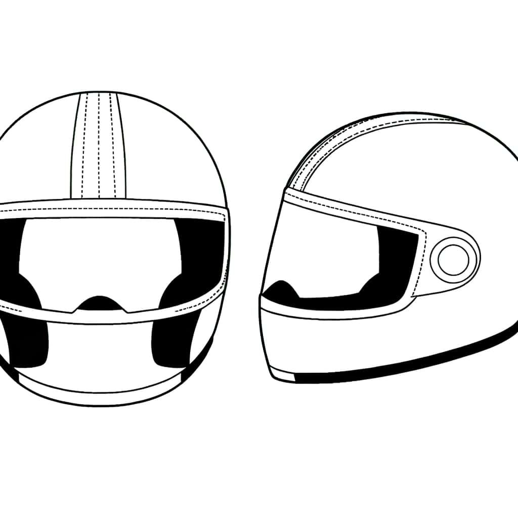 Coloriage Casque de moto à imprimer et colorier