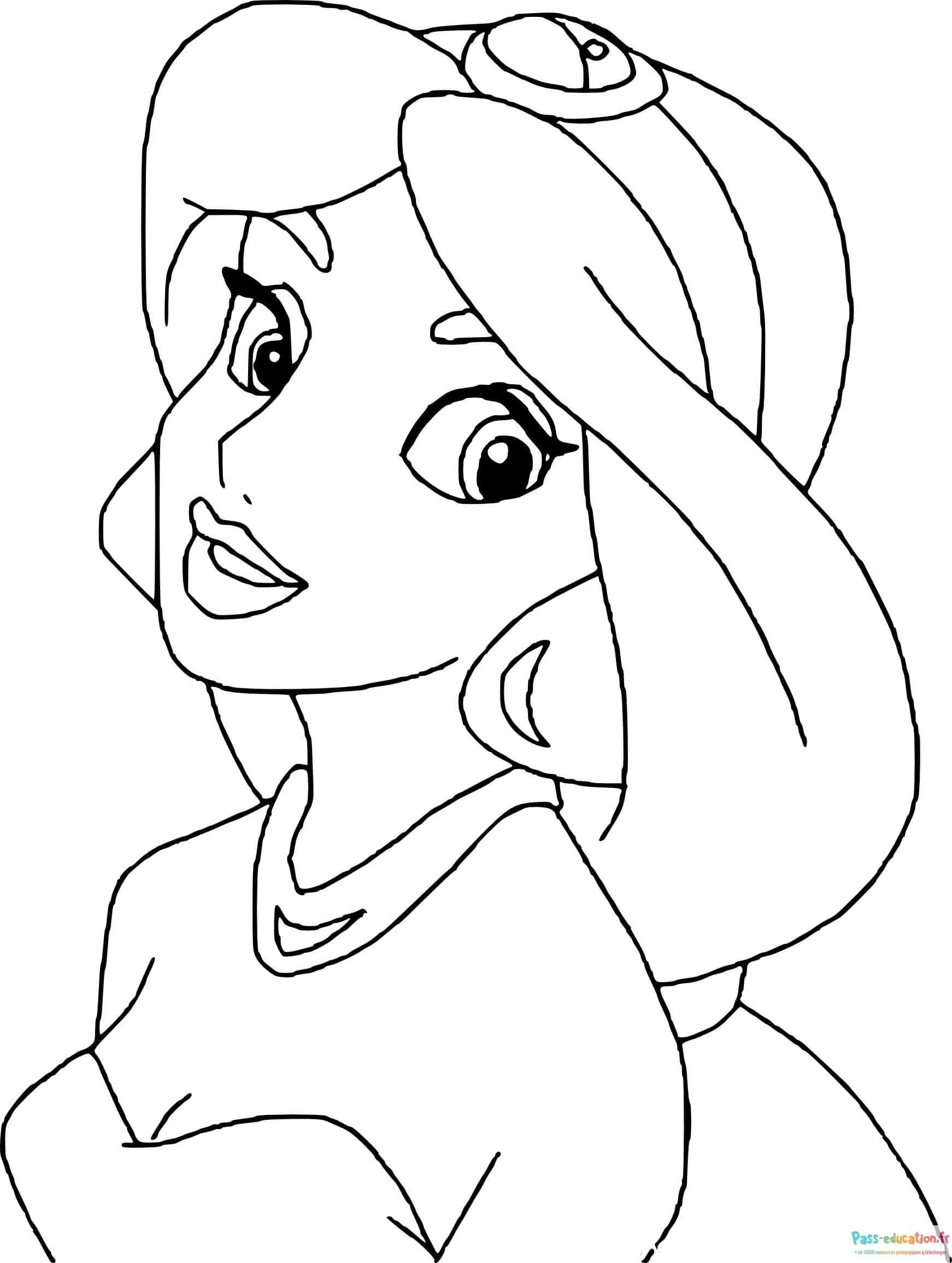 Coloriage Jasmine princesse à imprimer et colorier