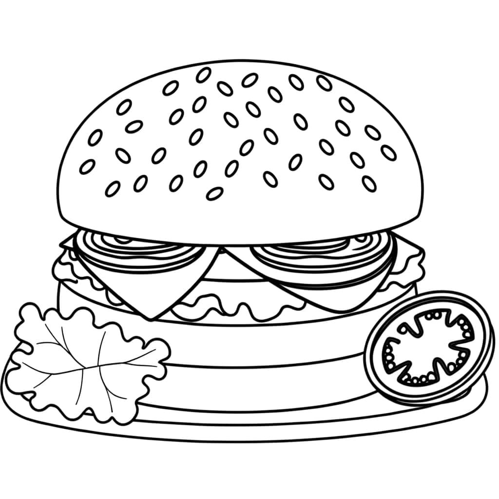 Coloriage Burger à imprimer et colorier