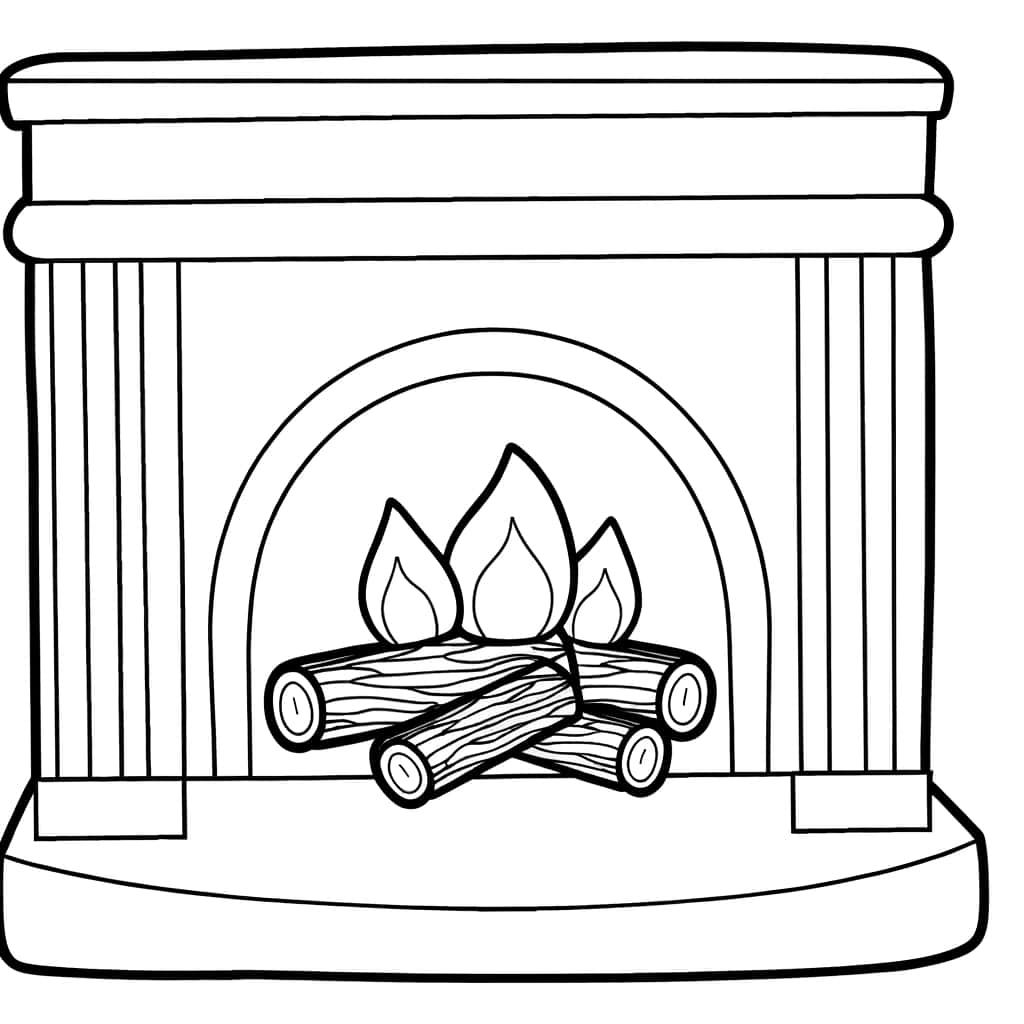 Coloriage Cheminée classique à imprimer et colorier