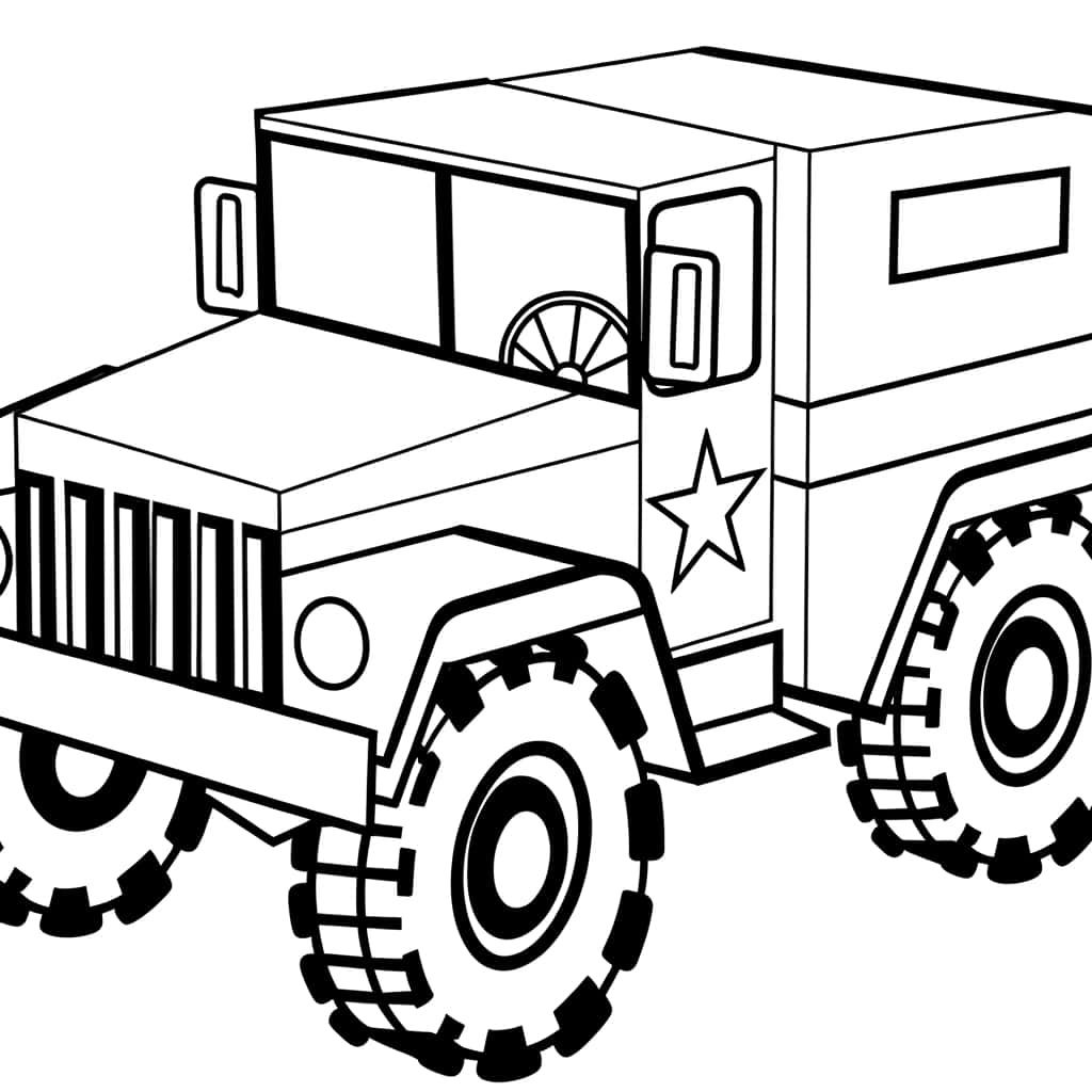 Coloriage Camion militaire à imprimer et colorier