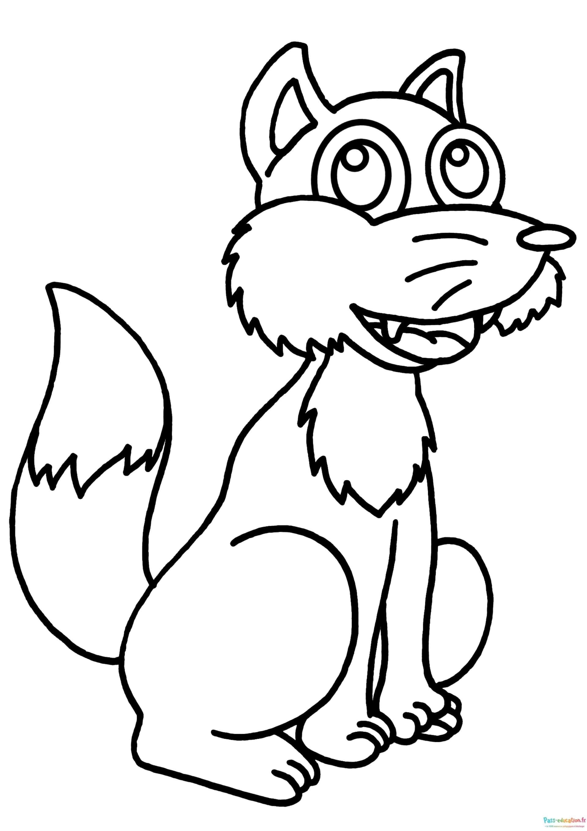 Coloriage Renard souriant à imprimer et colorier