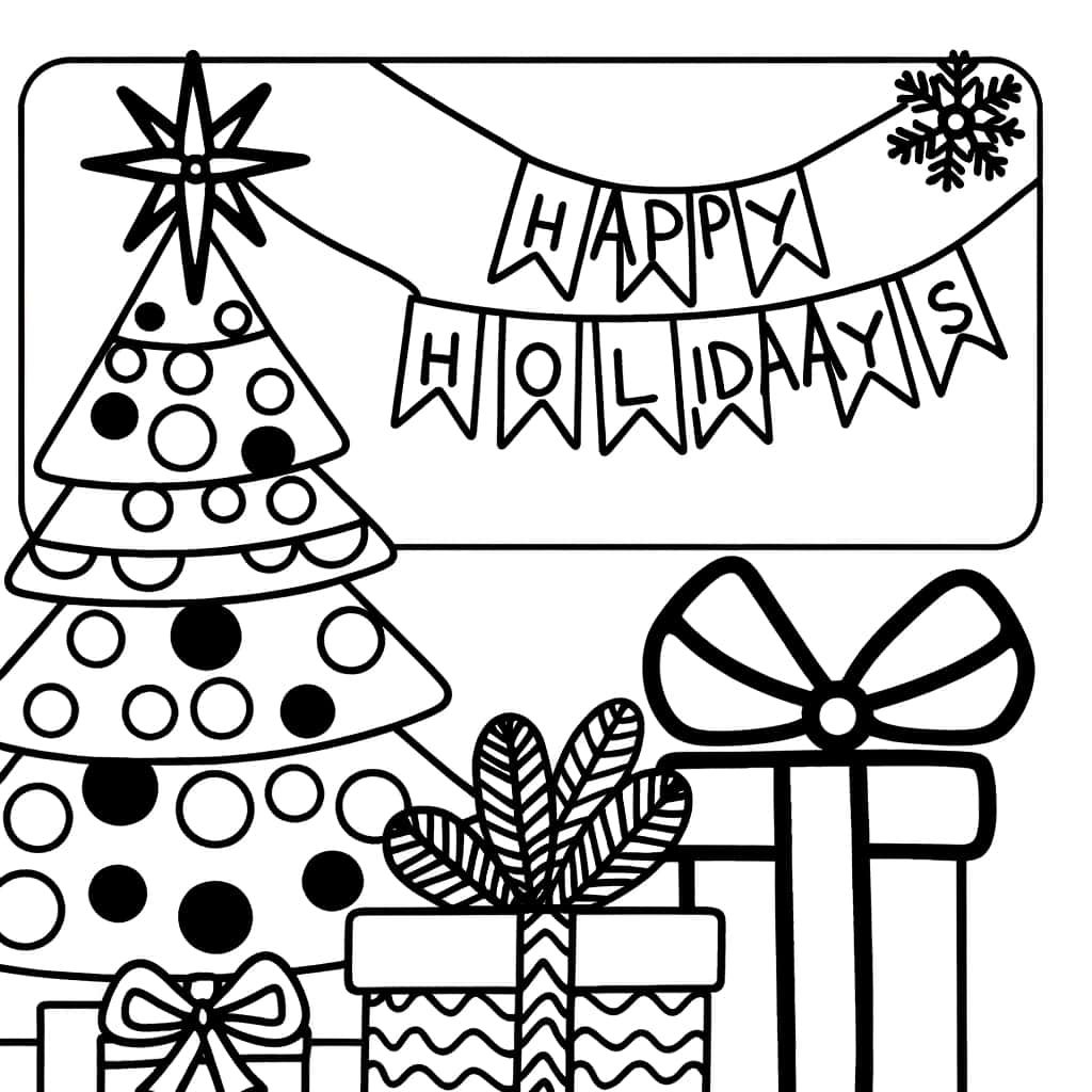 Coloriage Fête de Noël à imprimer et colorier