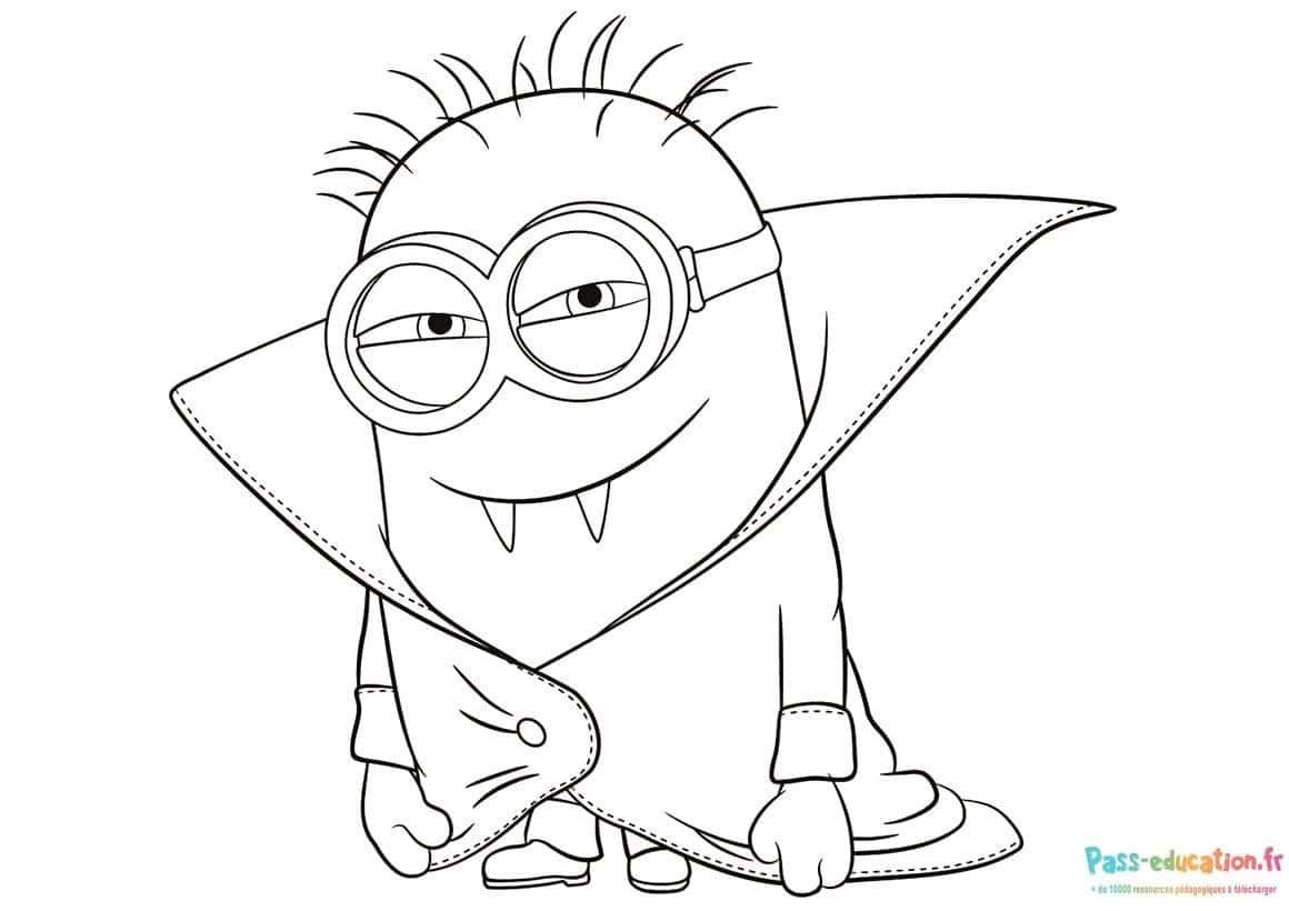 Coloriage Minion Dracula à imprimer et colorier