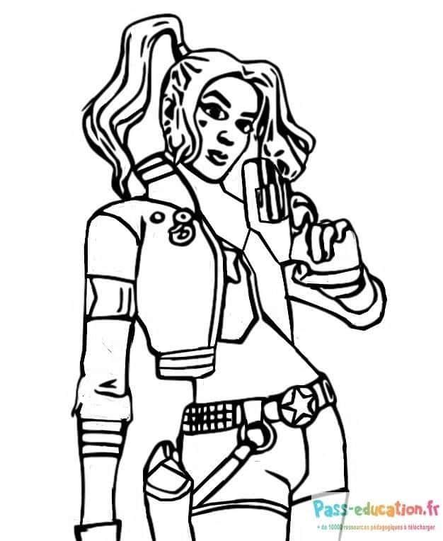 Coloriage Harley Quinn à imprimer et colorier