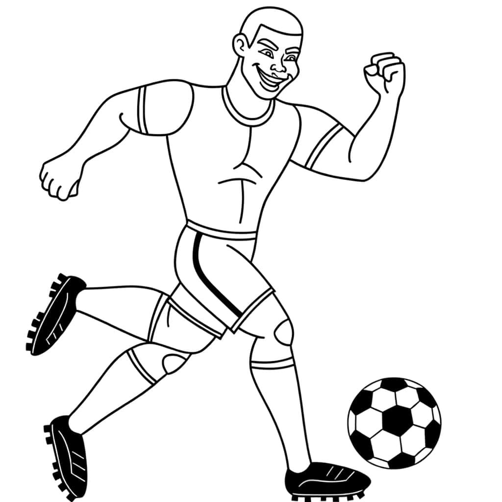 Coloriage Joueur de football à imprimer et colorier