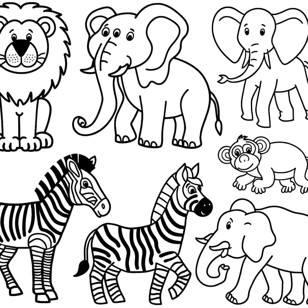 Coloriage Animaux du zoo à imprimer et colorier