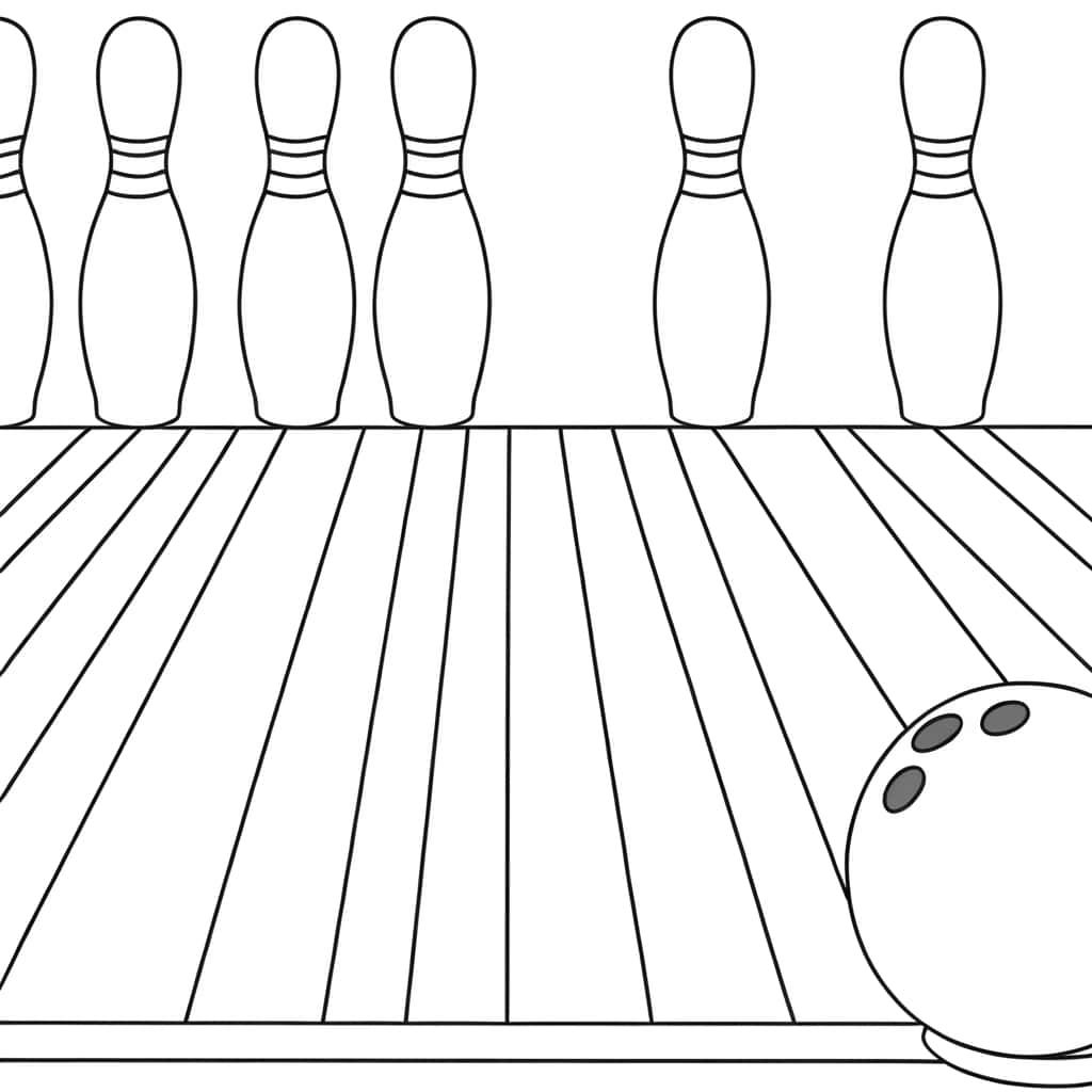 Coloriage Piste de Bowling à imprimer et colorier
