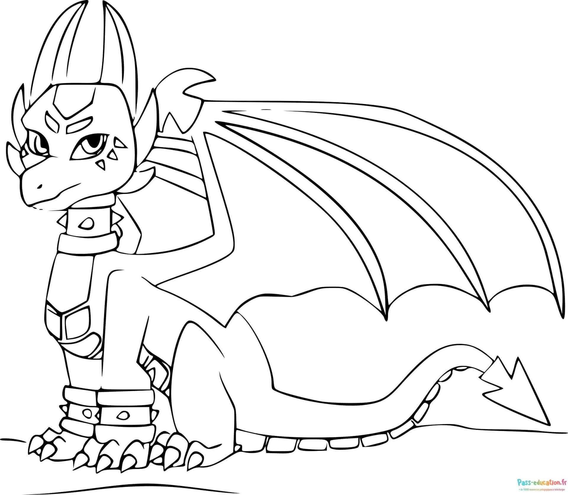 Coloriage Dragon majestueux à imprimer et colorier