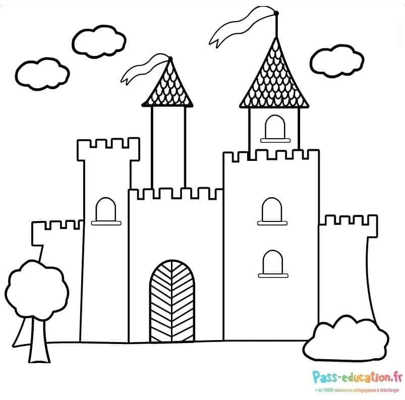 Coloriage Château féerique à imprimer et colorier