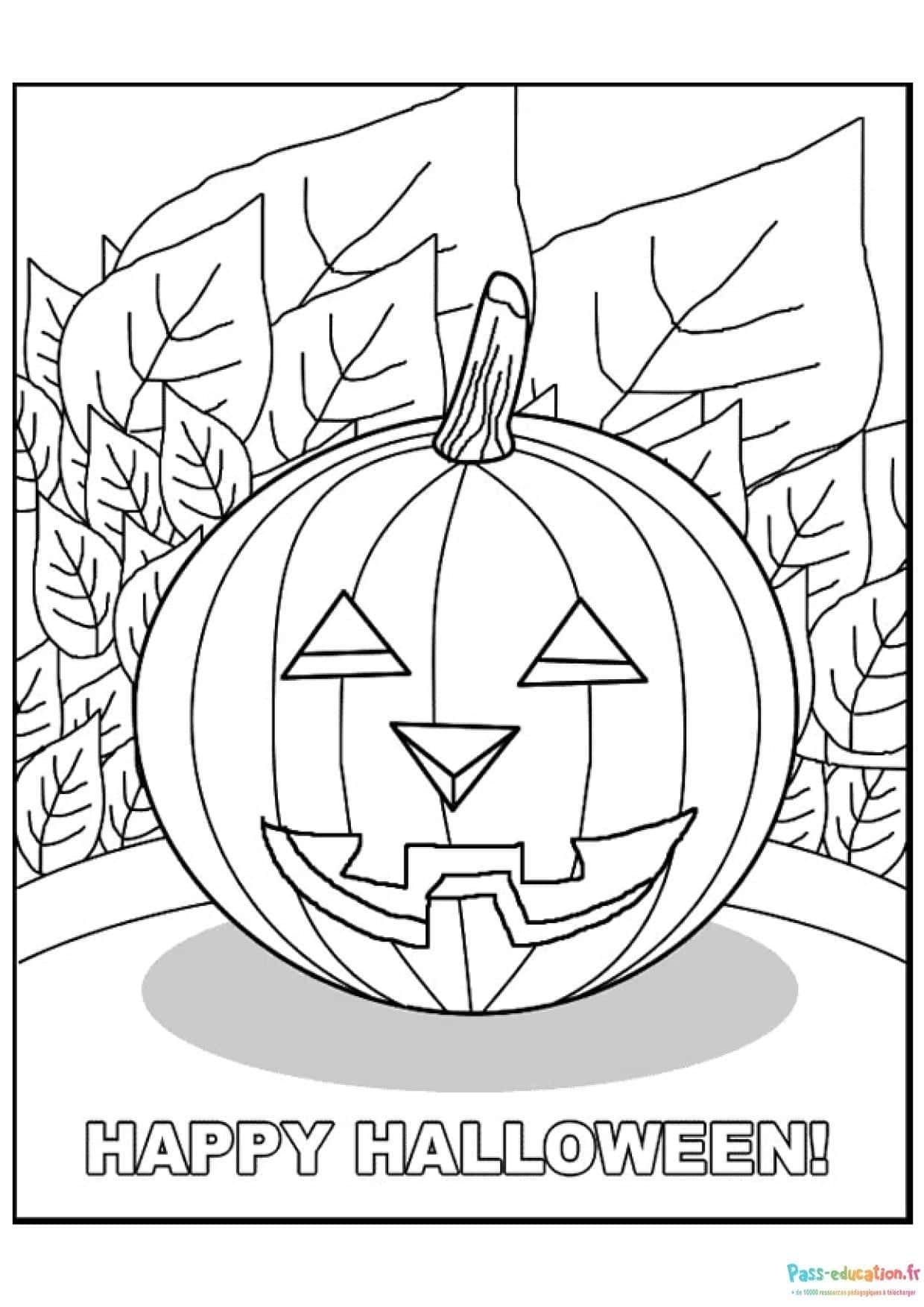 Coloriage Citrouille d'Halloween à imprimer et colorier