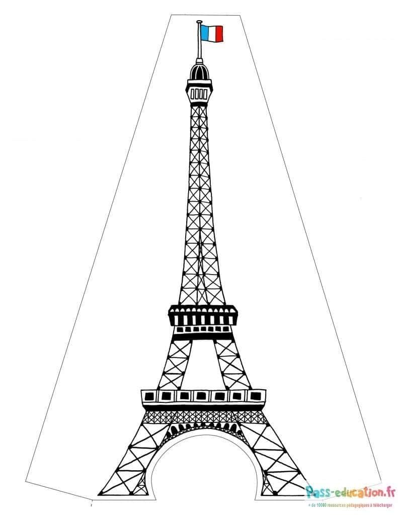 Coloriage Tour Eiffel à imprimer et colorier