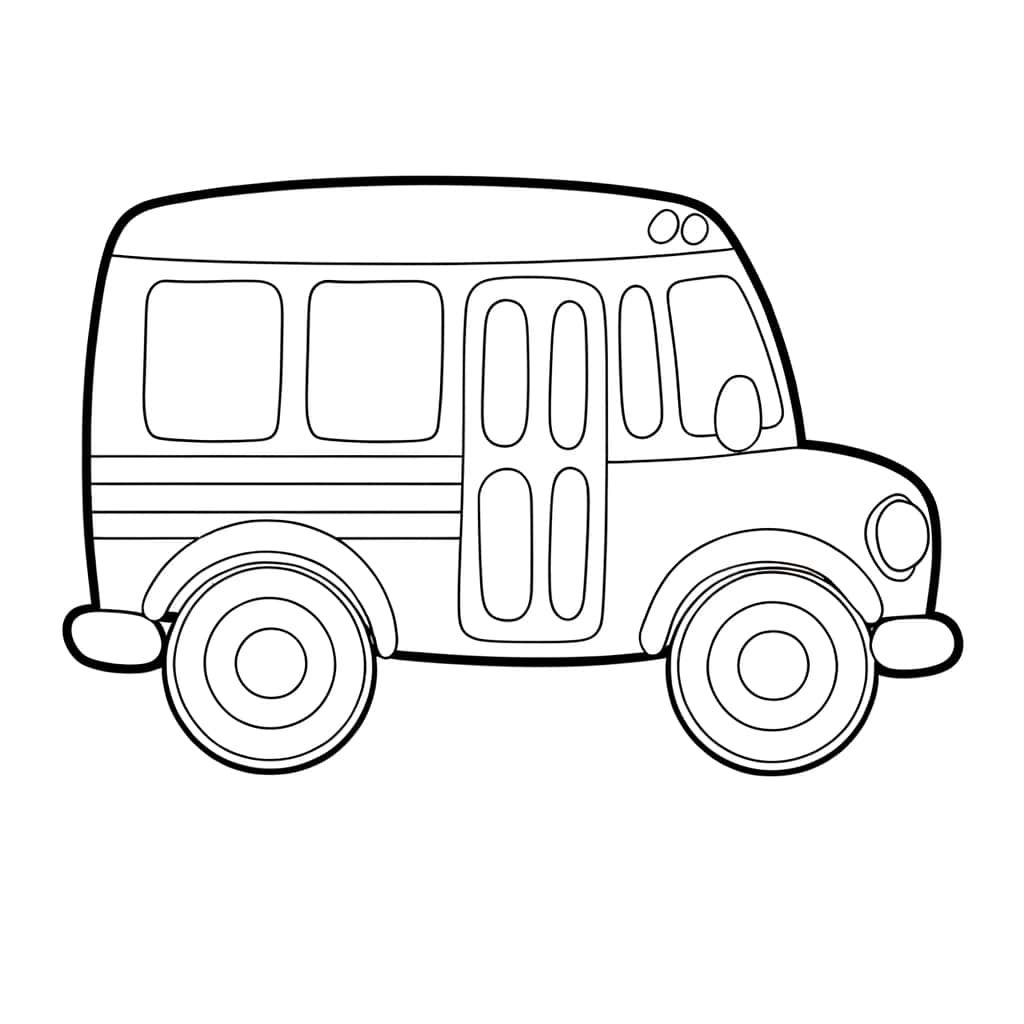 Coloriage Bus dessin enfant à imprimer et colorier