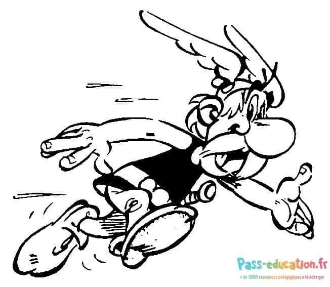 Coloriage Astérix en action à imprimer et colorier