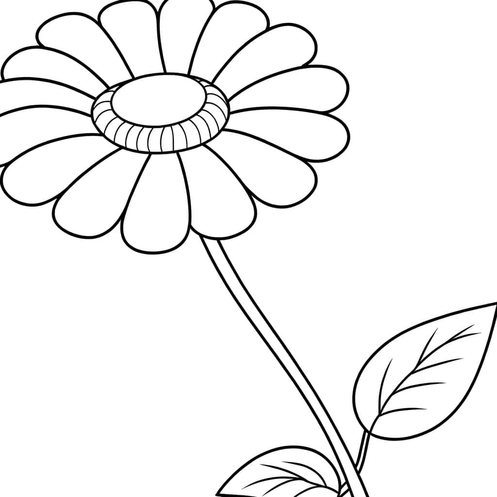 Coloriage Fleur simple à imprimer et colorier