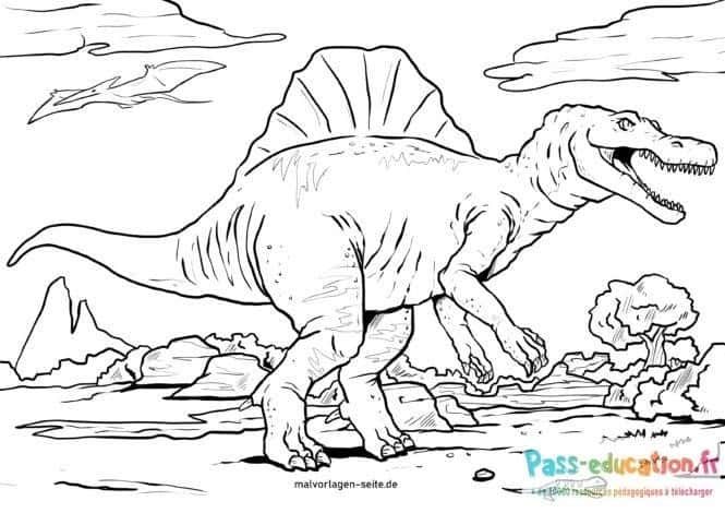 Coloriage Dinosaure préhistorique à imprimer et colorier