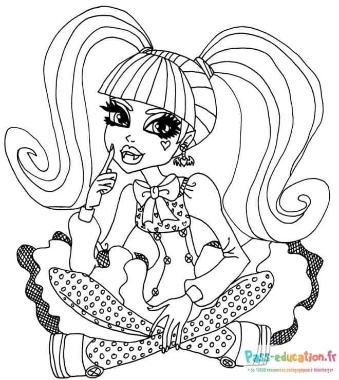 Coloriage Fille Monster High à imprimer et colorier
