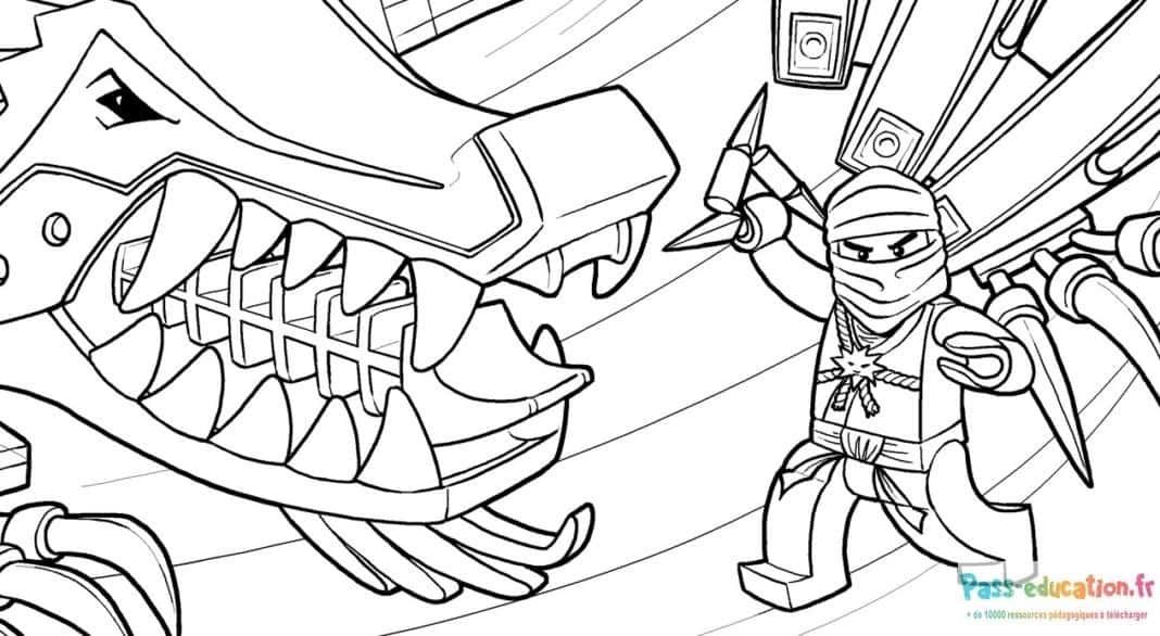 Coloriage Ninjago en action à imprimer et colorier