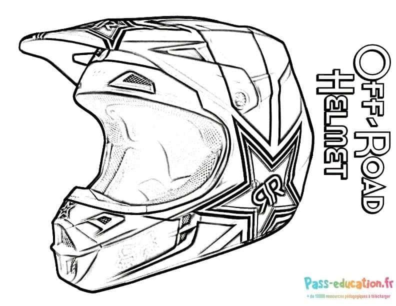 Coloriage Casque off-road à imprimer et colorier