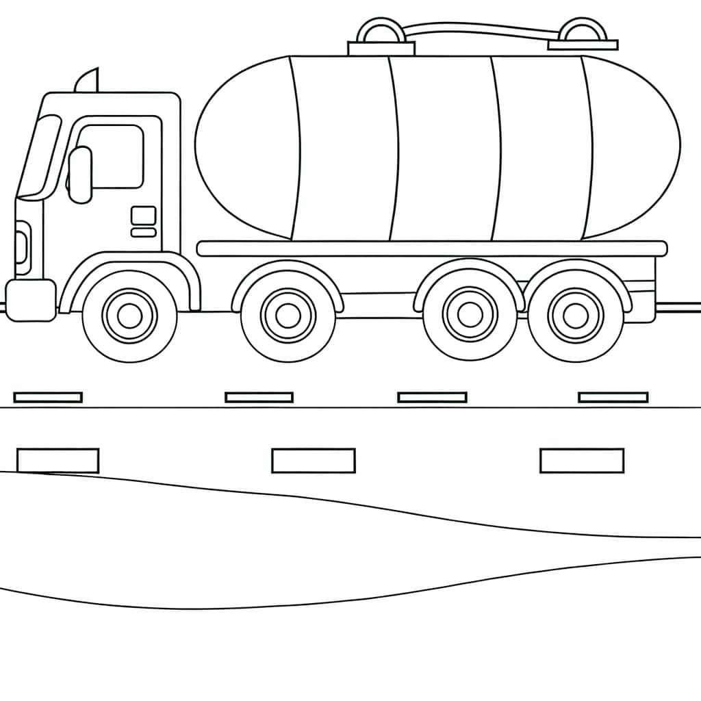 Coloriage Camion Citerne à imprimer et colorier