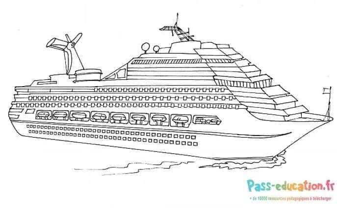 Coloriage Bateau de croisière à imprimer et colorier
