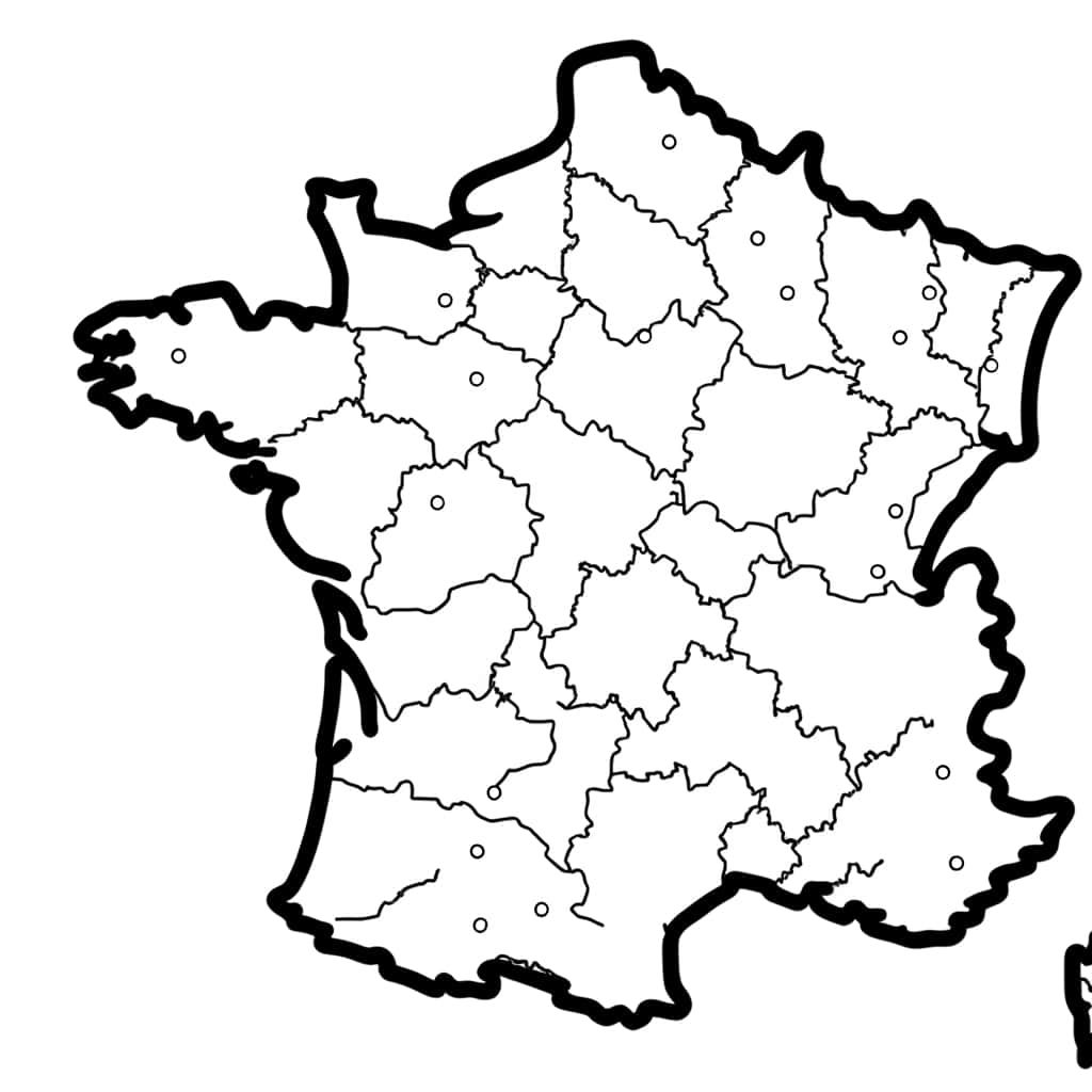 Coloriage Carte de France à imprimer et colorier