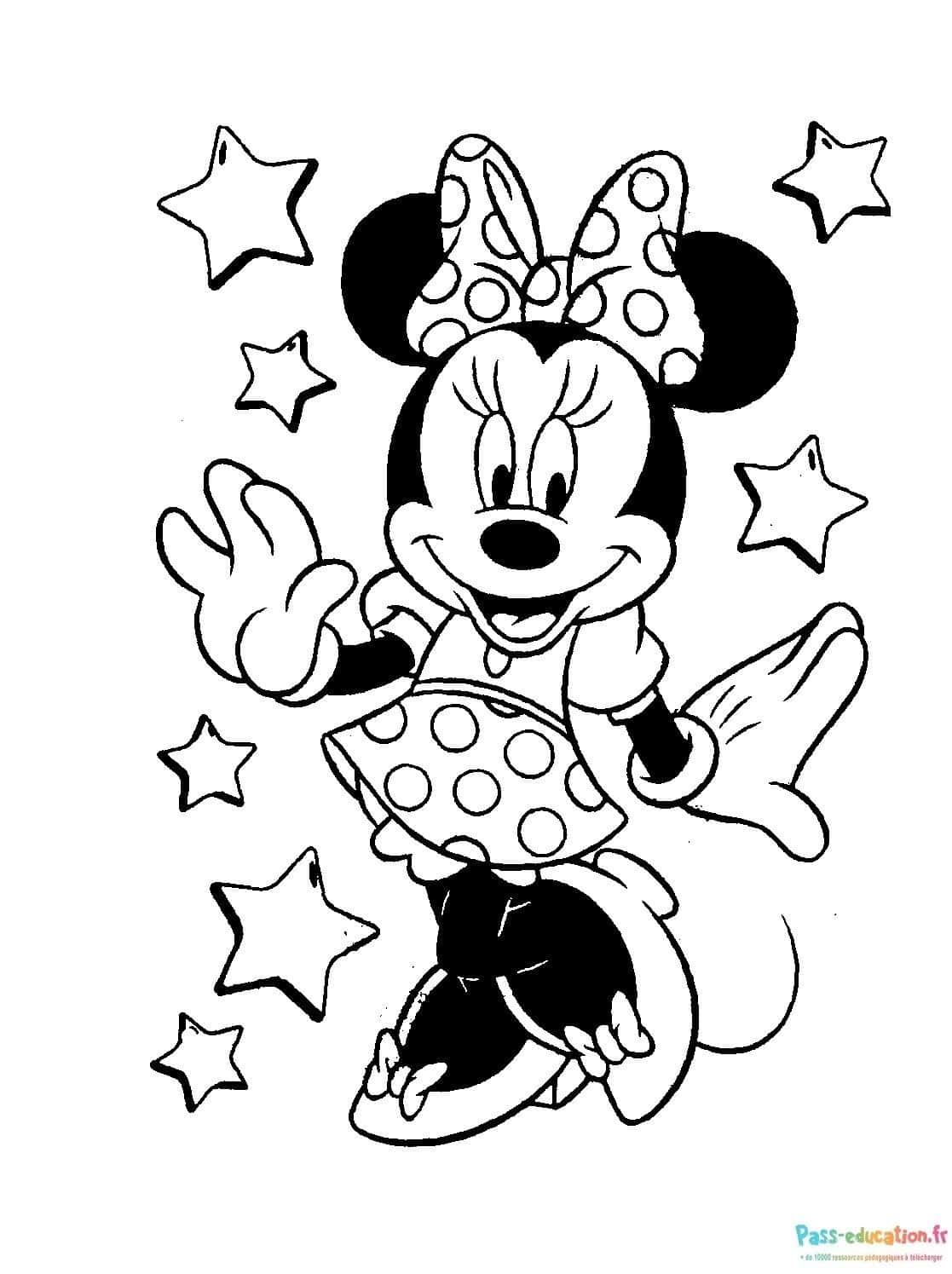 Coloriage Minnie souriante à imprimer et colorier