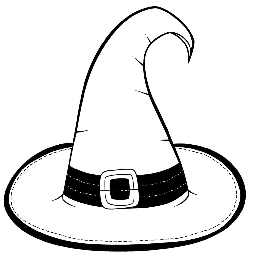 Coloriage Chapeau de sorcière à imprimer et colorier