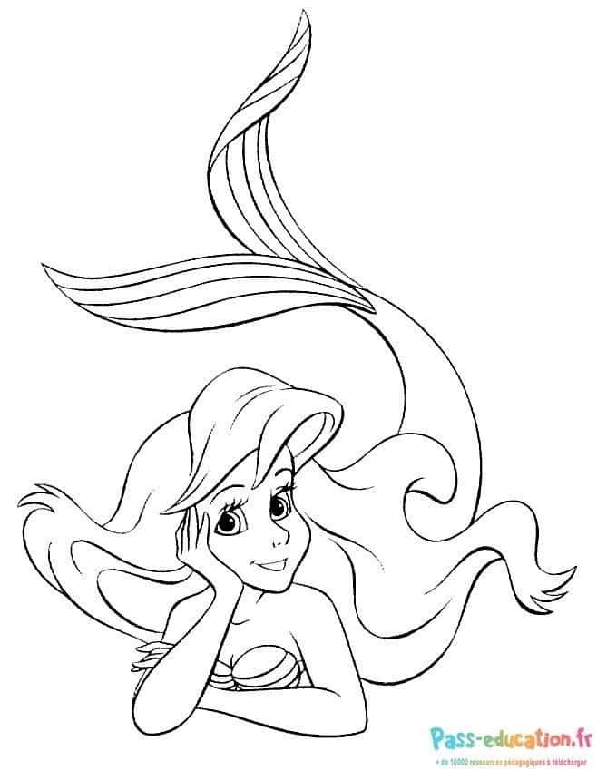 Coloriage Sirène sous-marine à imprimer et colorier