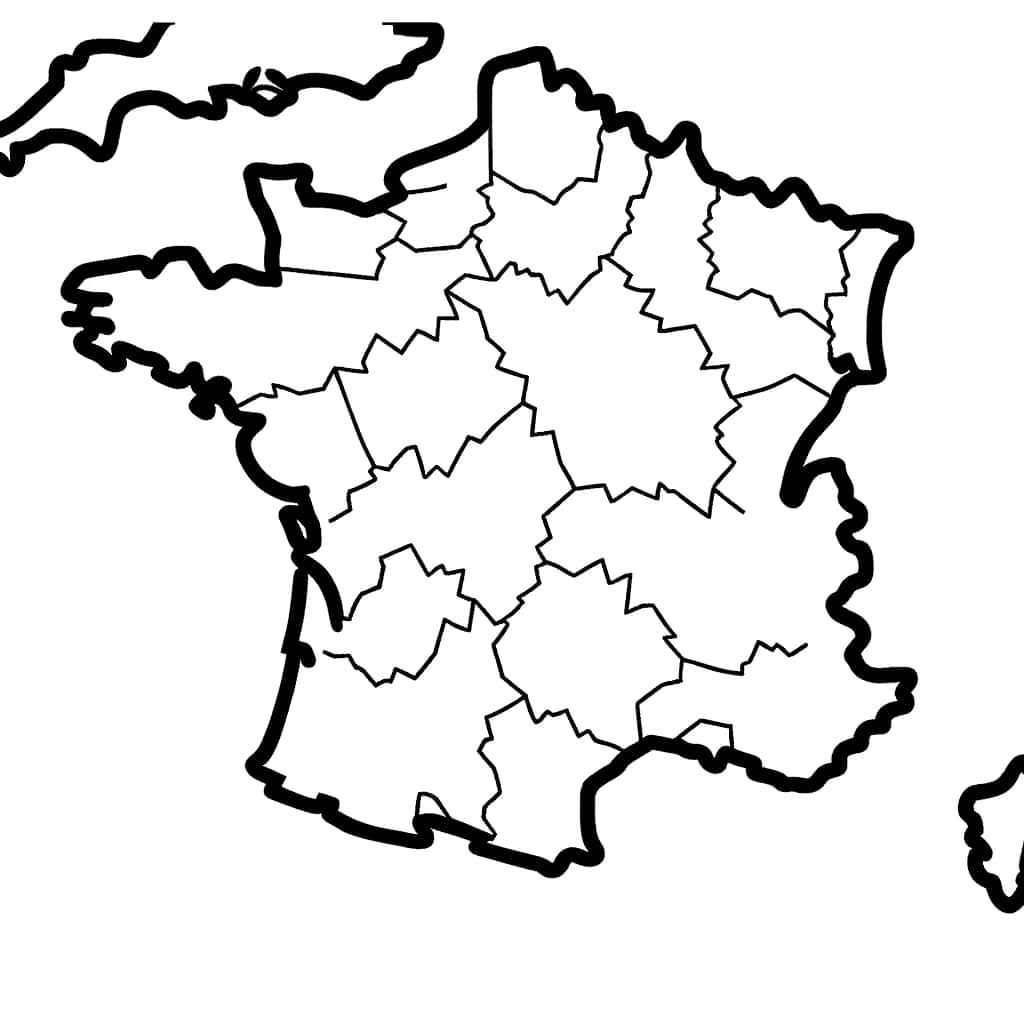 Coloriage Carte de France à imprimer et colorier