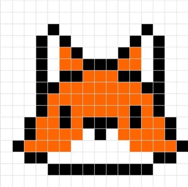 Coloriage Renard pixelisé à imprimer et colorier