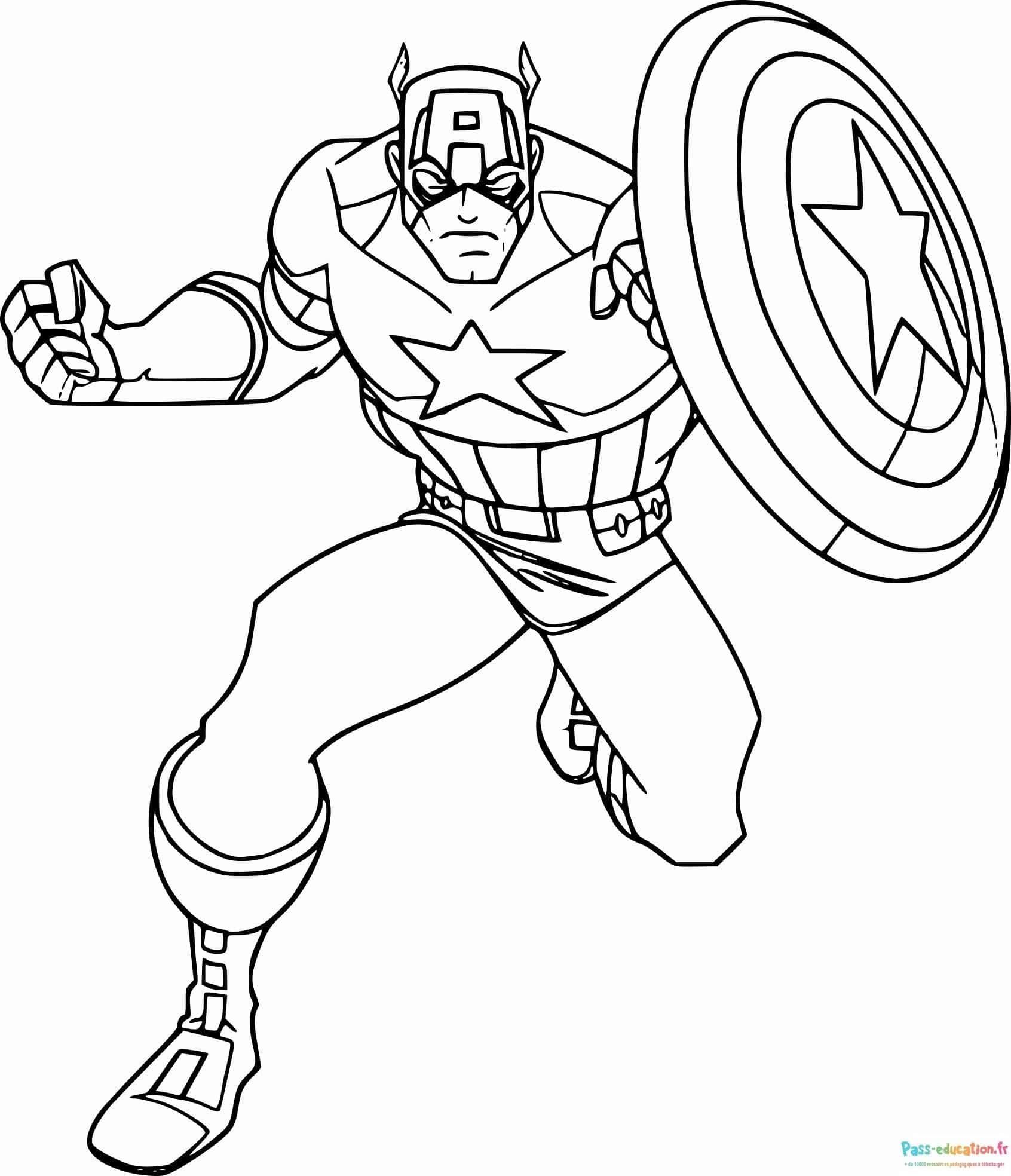 Coloriage Capitaine bouclier à imprimer et colorier