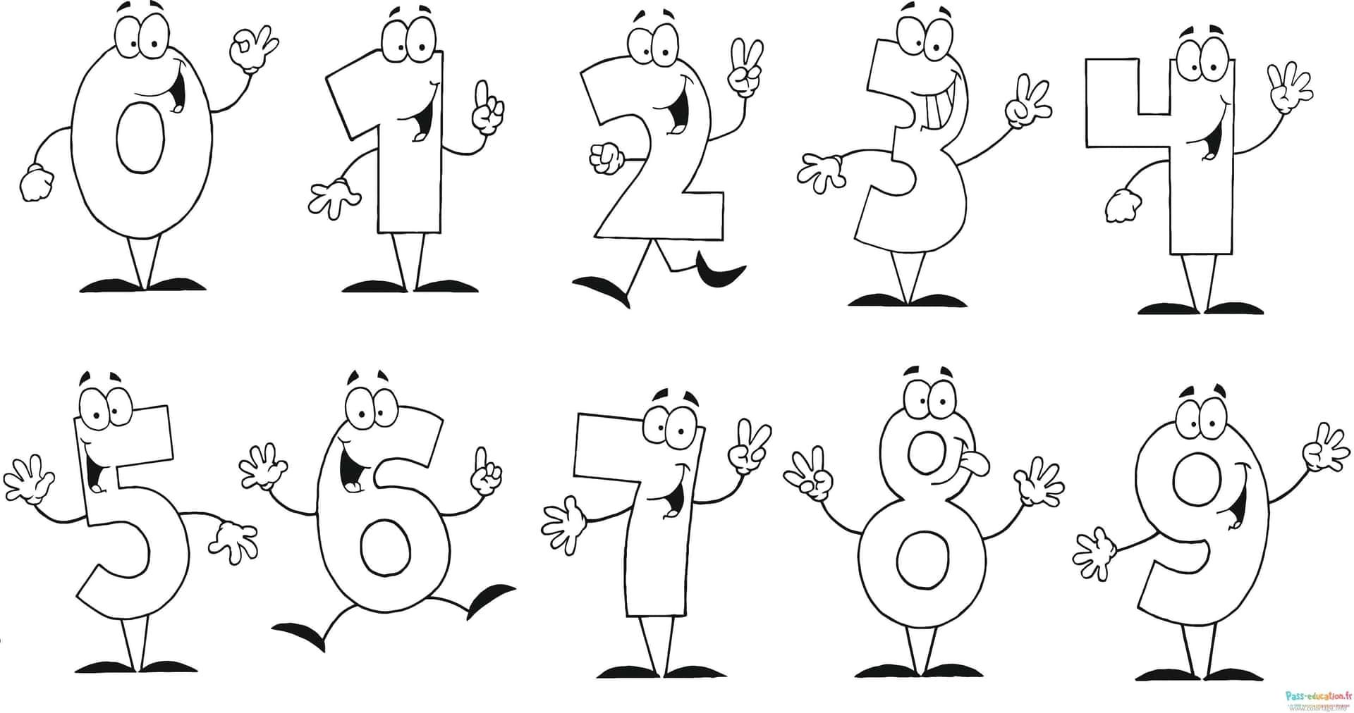 Coloriage Chiffres amusants à imprimer et colorier