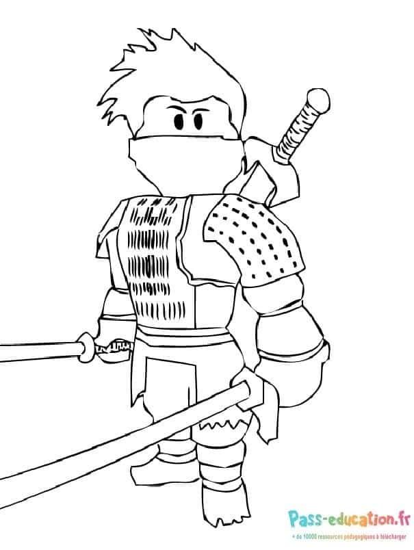 Coloriage Guerrier Roblox à imprimer et colorier