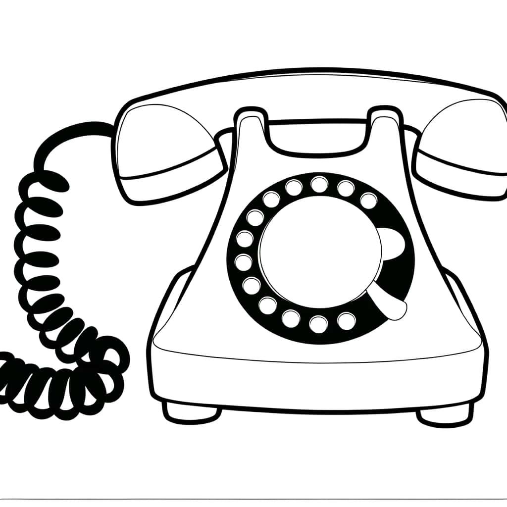 Coloriage Téléphone à cadran à imprimer et colorier