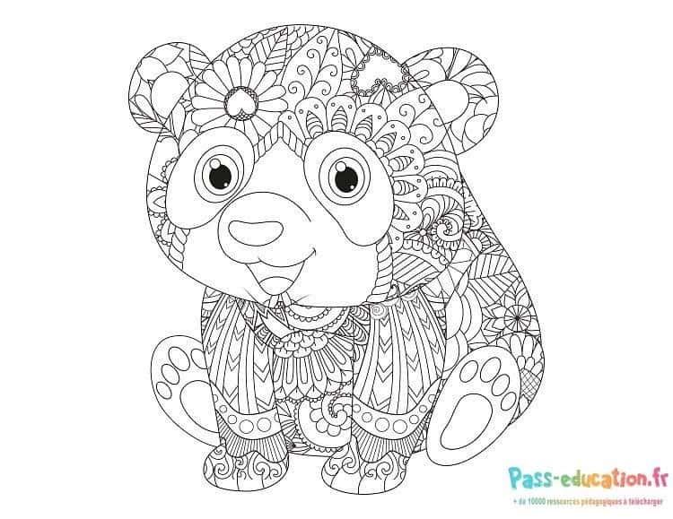Coloriage Mandala lion à imprimer et colorier
