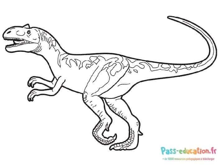 Coloriage Tyrannosaure en action à imprimer et colorier