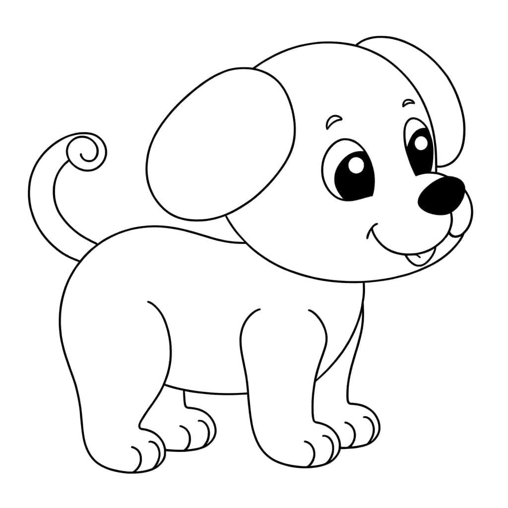 Coloriage Chiot mignon à imprimer et colorier